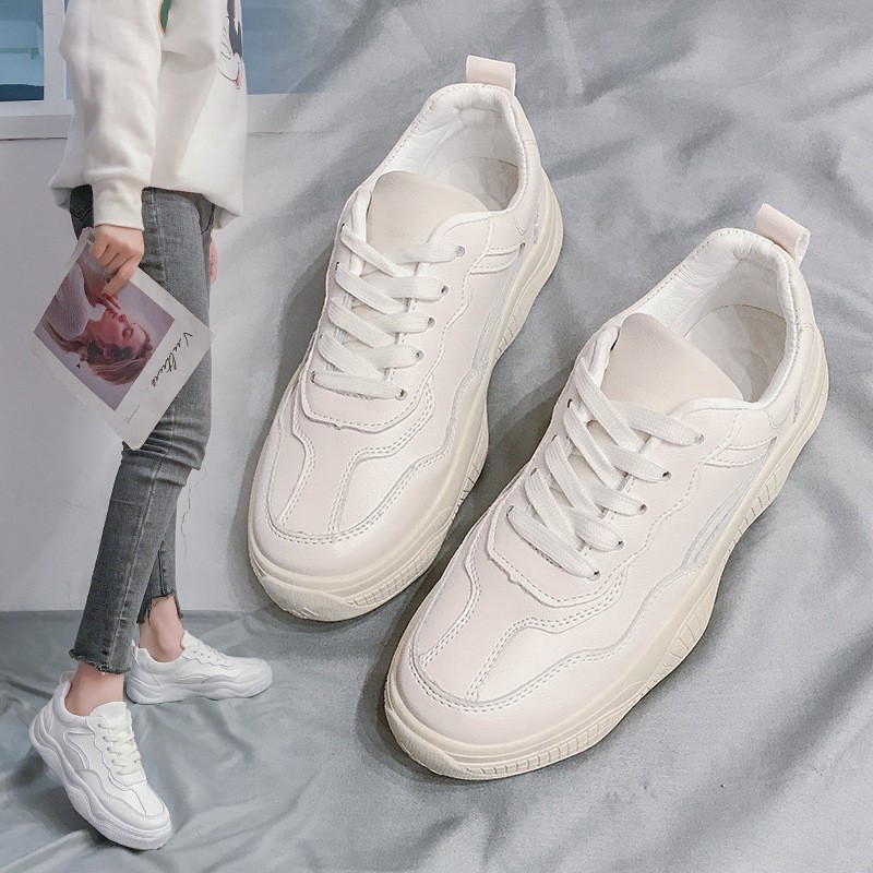 Women's White Leather Sneakers
